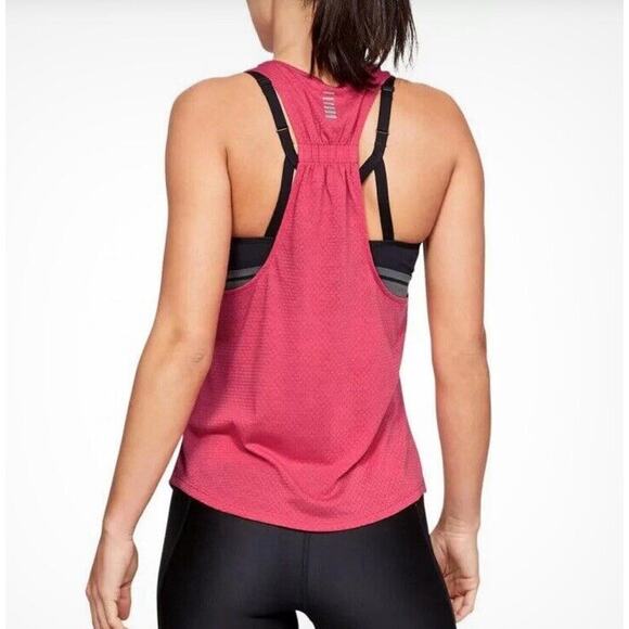 Under Armour Women's UA Streaker 2.0 Racer HeatGear Tank Pink Large - Picture 6 of 6